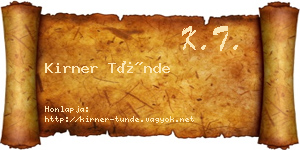 Kirner Tünde névjegykártya